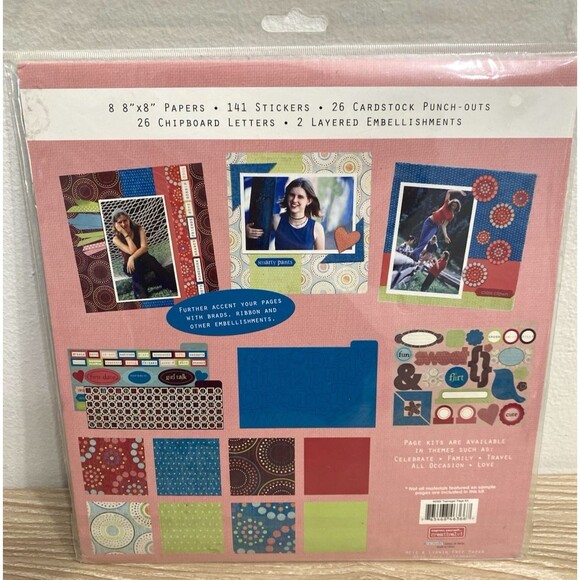Perfect Pages Teenager Scrapbook Page Kit Over 200 Pieces Stickers Paper NEW - Picture 5 of 5